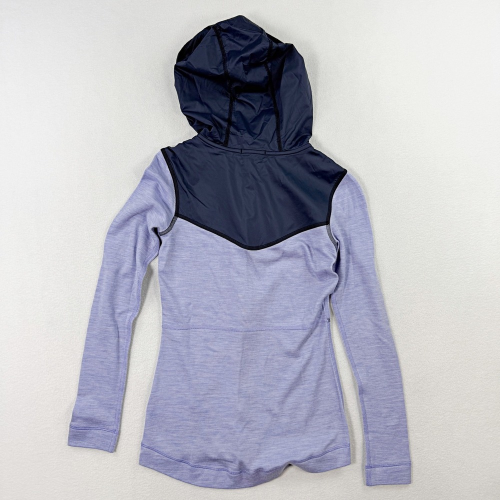 Smartwool Thermal Active Hooded Zip-Up Size XS‎ Womens Purple Mist Heather NEW - Picture 2 of 9